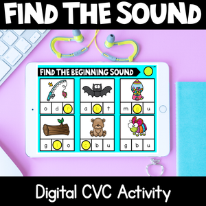 Digital Phonics Slides for CVC Words | Beginning, Middle & End Sounds