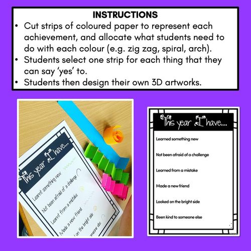 Resource preview 2 for End of Year Art Activity | Paper Sculptures