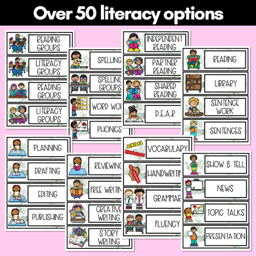 Resource preview 3 for EUCALYPTUS CLASSROOM DECOR Visual Timetable