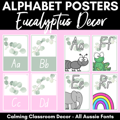 Resource preview 1 for EUCALYPTUS CLASSROOM DECOR Alphabet Posters