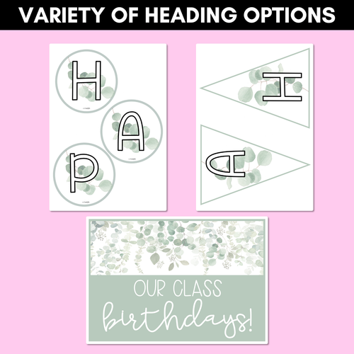Resource preview 3 for EUCALYPTUS DECOR Birthdays Display