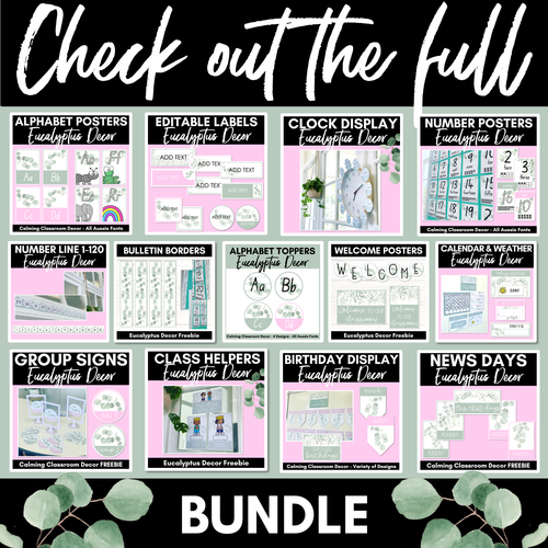 Resource preview 2 for EUCALYPTUS DECOR Reading Corner Headings