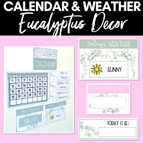 Resource preview 1 for EUCALYPTUS DECOR Calendar and Weather Display