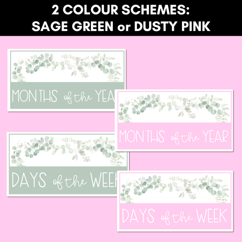 Resource preview 2 for EUCALYPTUS DECOR Days & Months Displays