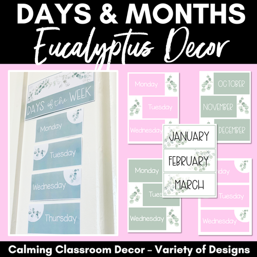 Resource preview 1 for EUCALYPTUS DECOR Days & Months Displays