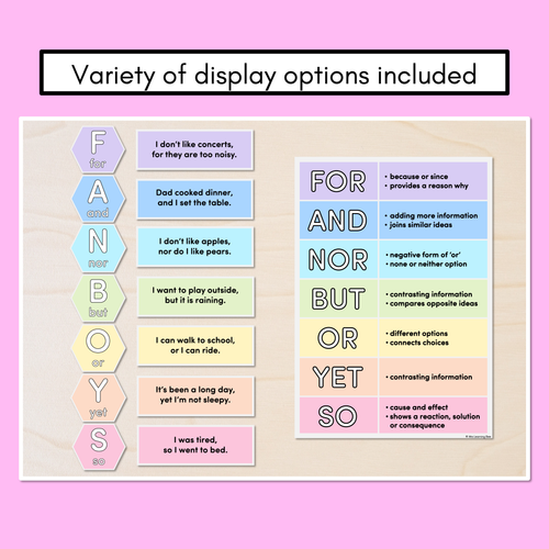 Resource preview 3 for FANBOY Poster Displays for Coordinating Conjunctions