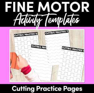 KINDERGARTEN FINE MOTOR ACTIVITIES | Cutting Practice Templates