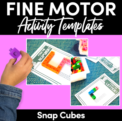 Resource preview 1 for FINE MOTOR KINDERGARTEN ACTIVITIES | Snap Cube Letters & Numbers