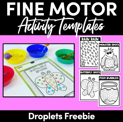 Resource preview 1 for FINE MOTOR KINDERGARTEN ACTIVITIES | Water Droplets FREEBIE