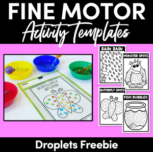 FINE MOTOR KINDERGARTEN ACTIVITIES | Water Droplets FREEBIE
