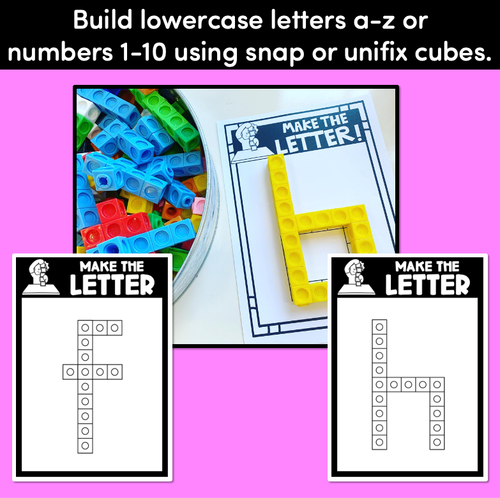 Resource preview 2 for FINE MOTOR KINDERGARTEN ACTIVITIES | Snap Cube Letters & Numbers