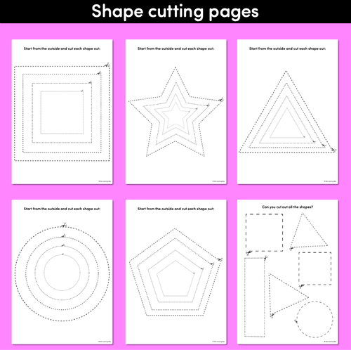 Resource preview 3 for KINDERGARTEN FINE MOTOR ACTIVITIES | Cutting Practice Templates