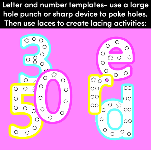 Resource preview 2 for FINE MOTOR KINDERGARTEN ACTIVITIES | LACING TEMPLATES