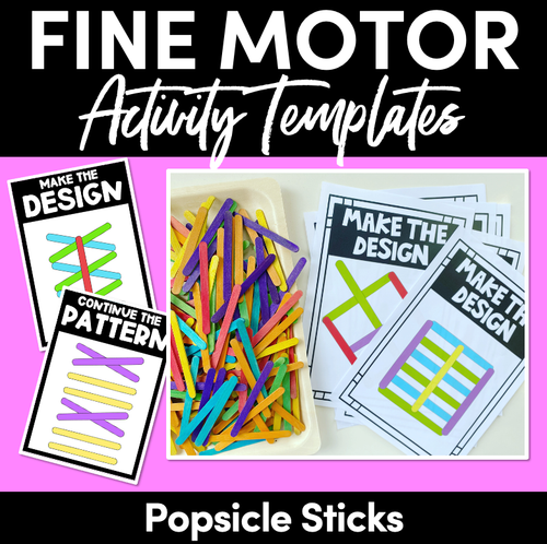 Resource preview 1 for FINE MOTOR KINDERGARTEN ACTIVITIES | POPSICLE STICKS