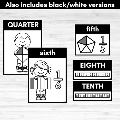 Resource preview 5 for Fraction Posters NEUTRAL COLOURS