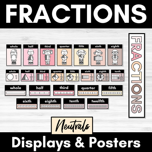 Resource preview 4 for Fraction Posters NEUTRAL COLOURS