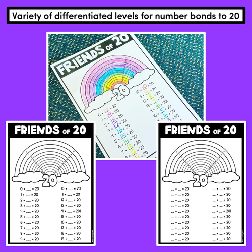 Resource preview 3 for Friends of Ten and Friends of Twenty Activity Pages (Friends of 10/Friends of 20)