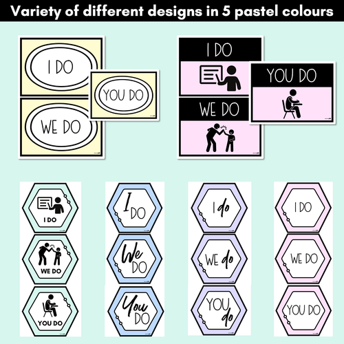 Resource preview 3 for Gradual Release of Responsibility Posters [ I Do You Do We Do ] - Pastel Decor FREEBIE