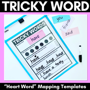 Tricky Word Mapping Templates - Orthographic Mapping for Heart Words
