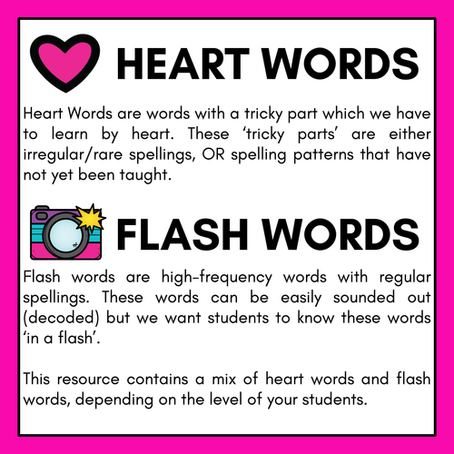 Resource preview 4 for Heart Word Full-Size Posters 