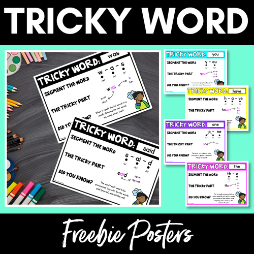 Resource preview 1 for WORDS WITH TRICKY SPELLINGS Freebie | High Frequency Words