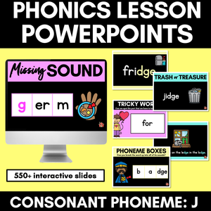Consonant Sound J PowerPoint | J G DGE GE