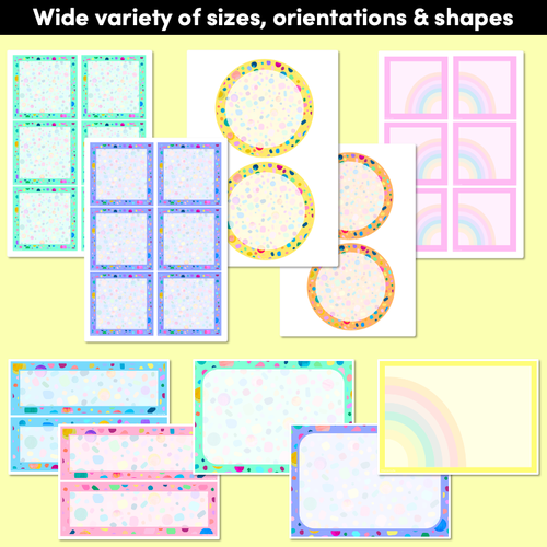 Resource preview 3 for EDITABLE LABELS- The Kasey Rainbow Collection - RAINBOW SPECKLES