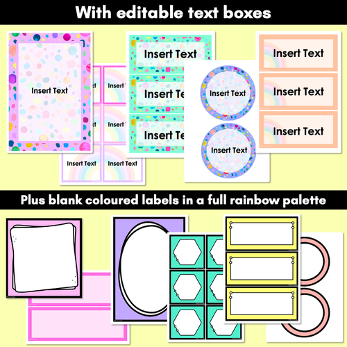 Resource preview 4 for EDITABLE LABELS- The Kasey Rainbow Collection - RAINBOW SPECKLES