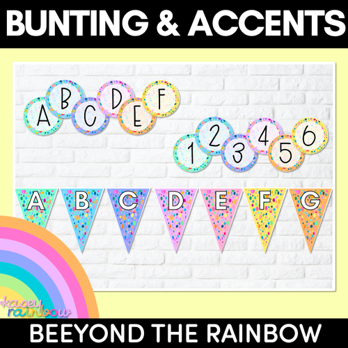 Resource preview 1 for BUNTING & ACCENTS - Alphabet + Numbers - The Kasey Rainbow Collection