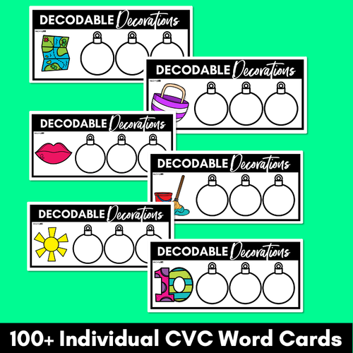 Resource preview 4 for Christmas Activities Kindergarten | CVC Word Mats