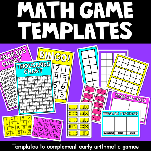 Resource preview 1 for Math Game Printables | Ten Frames Hundreds Charts & More
