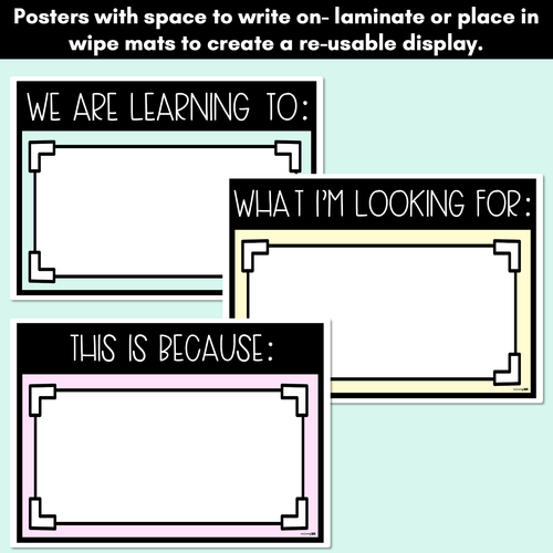 Resource preview 2 for Learning Intentions & Success Criteria - LISC Posters - Pastel Decor FREEBIE