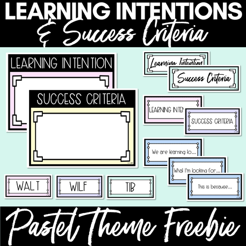 Resource preview 1 for Learning Intentions & Success Criteria - LISC Posters - Pastel Decor FREEBIE