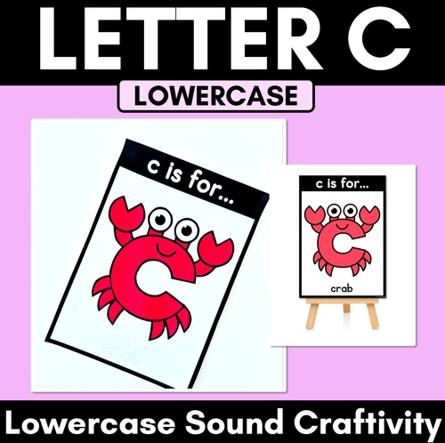 Resource preview 1 for Beginning Sound Crafts - LOWERCASE Letter C - C is for Crab