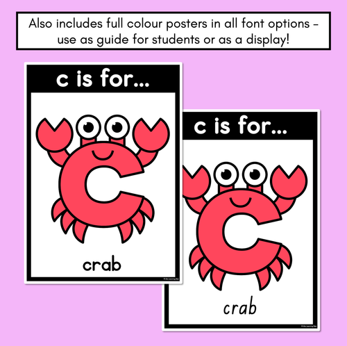 Resource preview 4 for Beginning Sound Crafts - LOWERCASE Letter C - C is for Crab