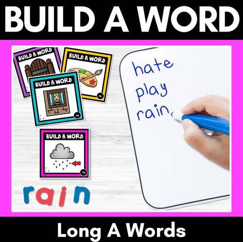 Resource preview 1 for Long Vowel A Sound Word Building Cards