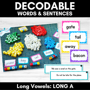 Long Vowel A Sound - Decodable Words & Sentences