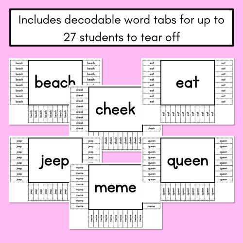 Resource preview 3 for READ THE ROOM - Decodable Words Phonics Activity - Long Vowel E Words 