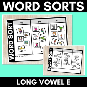 LONG VOWEL E WORD SORT