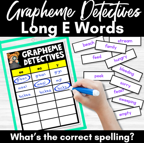 Resource preview 1 for LONG VOWEL E GAME - Grapheme Detectives