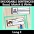 1 for Long Vowel E Word Decodable Sentences - Read, Match & Write