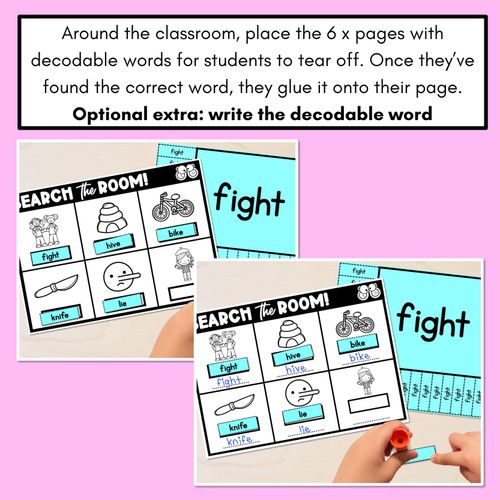 Resource preview 4 for READ THE ROOM - Decodable Words Phonics Activity - Long Vowel I Words 