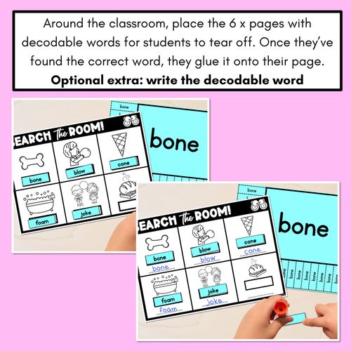 Resource preview 4 for READ THE ROOM - Decodable Words Phonics Activity - Long Vowel O Words