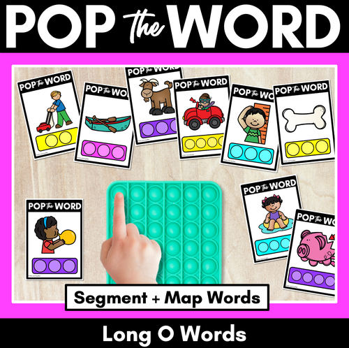 Resource preview 1 for LONG VOWEL O POPPIT TASK CARDS - Phonemic Awareness + Word Mapping