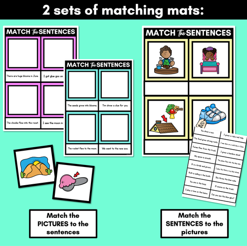 Resource preview 3 for Long Vowel U Decodable Sentences Mats - Read & Match
