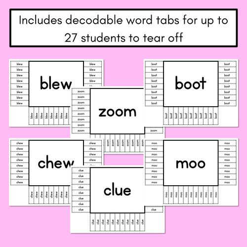 Resource preview 3 for READ THE ROOM - Decodable Words Phonics Activity - Long Vowel U Words 