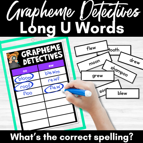 Resource preview 1 for LONG VOWEL U GAME - Grapheme Detectives