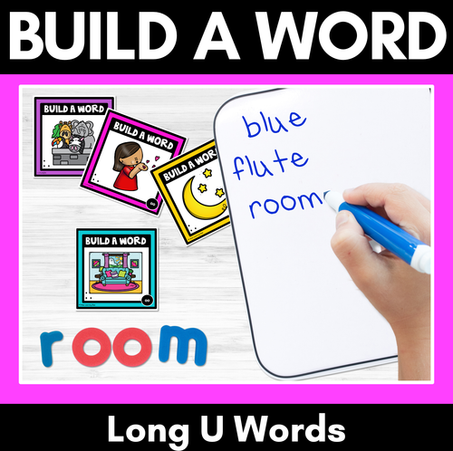 Resource preview 1 for Long Vowel U Sound Word Building Cards