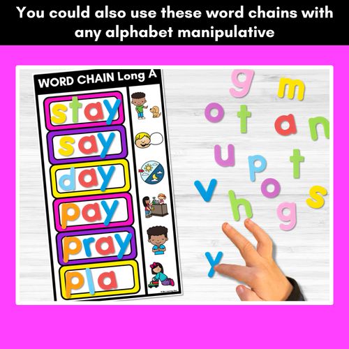 Resource preview 4 for Long Vowel A Word Chains for Beginning, Middle & End Sounds-Decodable Activities 