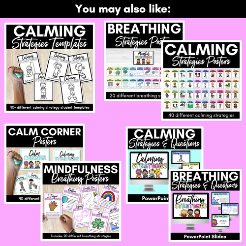 Resource preview 4 for Mindful Breathing Exercises for Kids - Breathing Strategies Student Templates